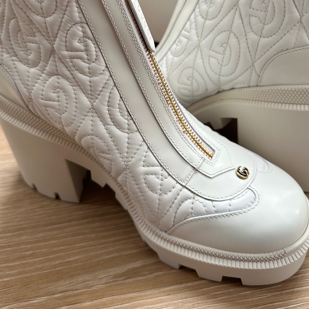 GUCCI Great White Leather Boots (NEW)